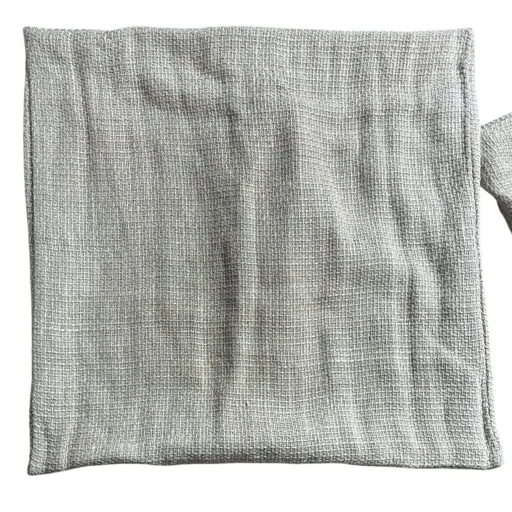 Pottery barn 100% linen chunky weave pillow shams loop button heavy 26”x26”